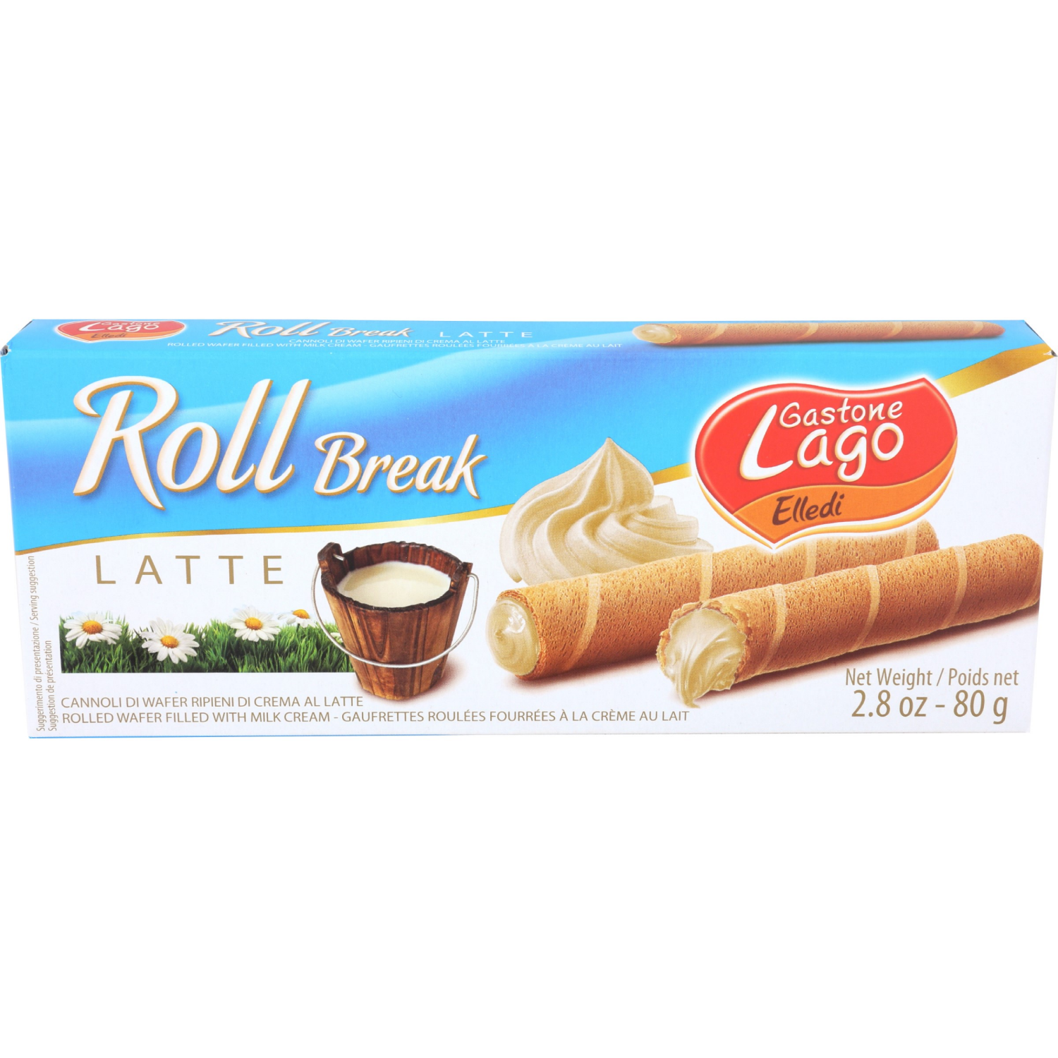 slide 1 of 2, Gastone Lago Wafer Cannoli Milk, 2.82 oz, 2.82 oz