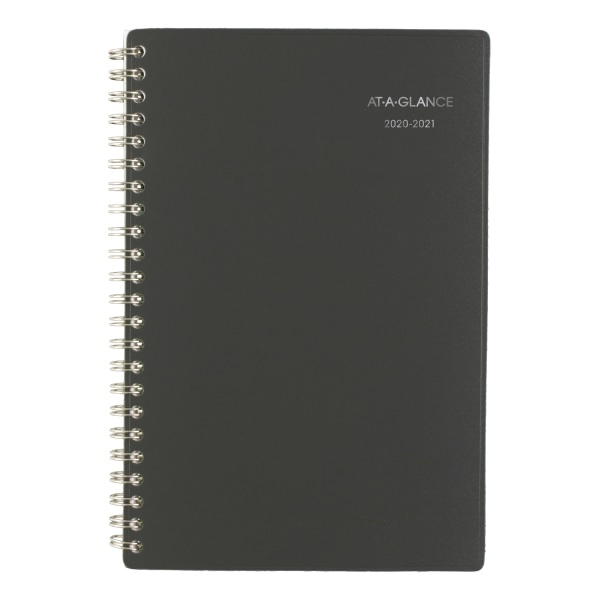 slide 1 of 10, At-A-Glance Dayminder Academic Weekly/Monthly Planner, 5'' X 8'', Charcoal, July 2020 To June 2021, Ayc20045, 1 ct