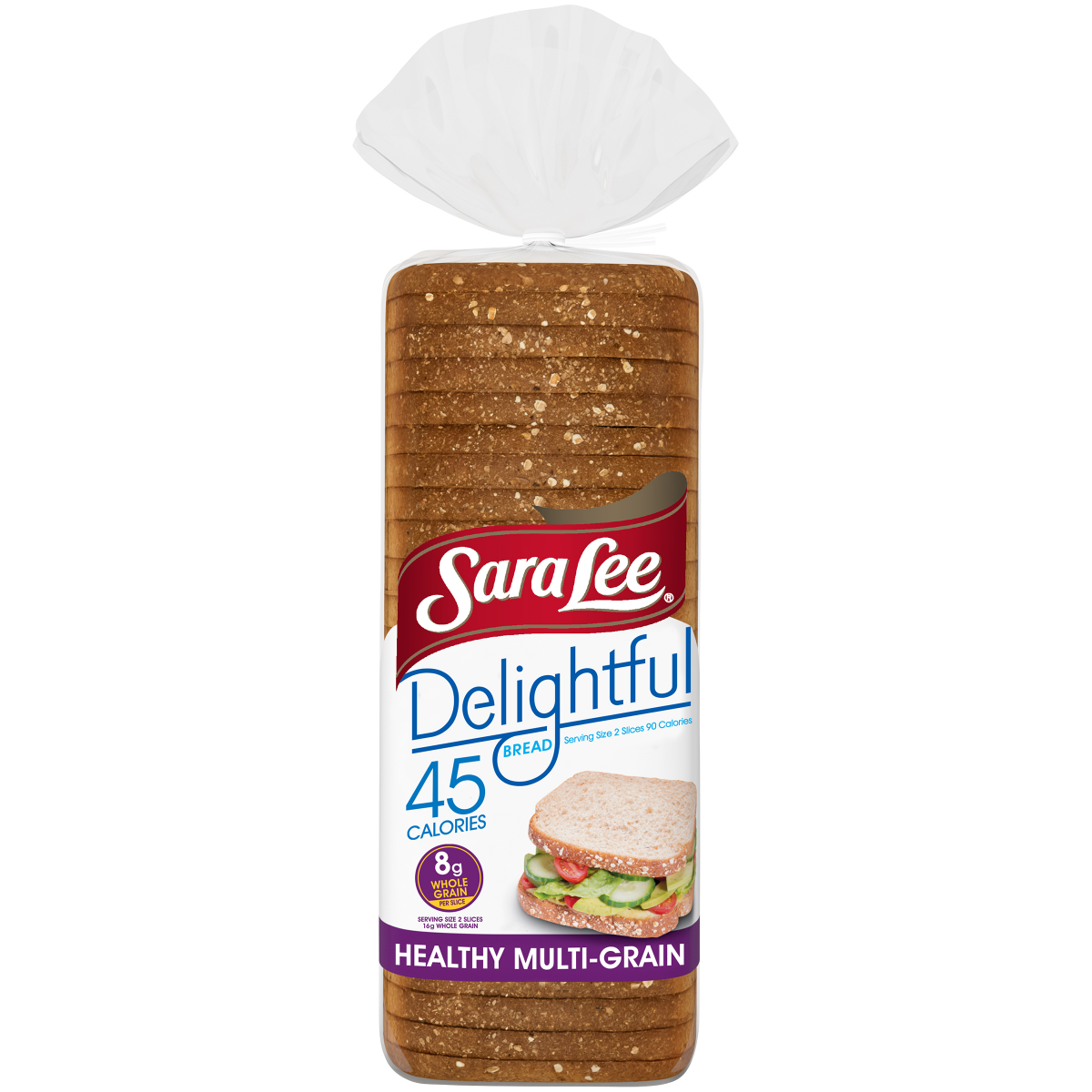 slide 1 of 5, Sara Lee Delightful Multi-Grain Bread, 20 oz, 45 Calories Multigrain Bread, Bag, 20 oz