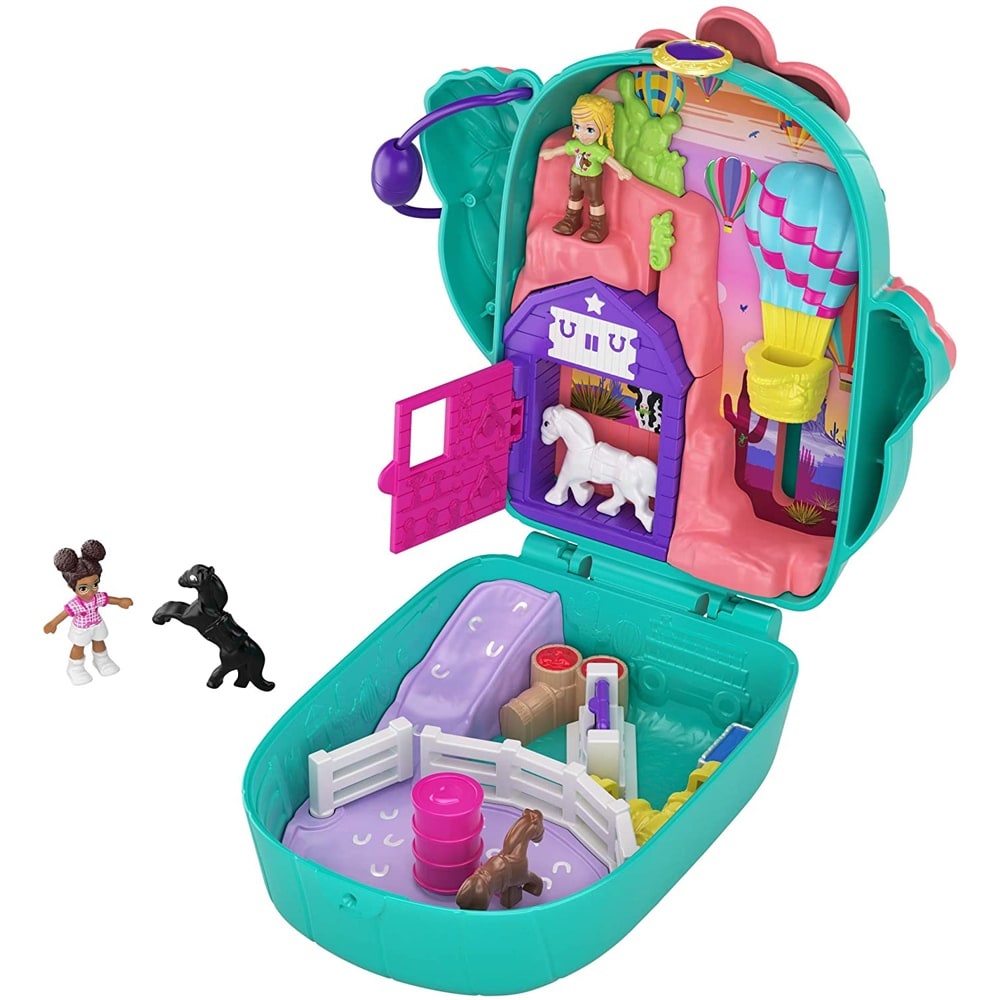 slide 1 of 1, Polly Pocket Pocket World Cactus Cowgirl Ranch Compact With Fun Reveals, Micro Polly, 1 ct