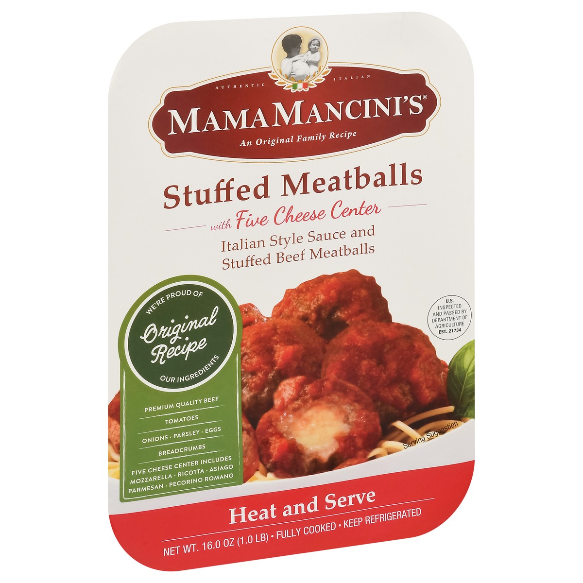 slide 5 of 12, MamaMancini's Stuffed Meatballs with Five Cheese Center 16.0 oz, 16 oz