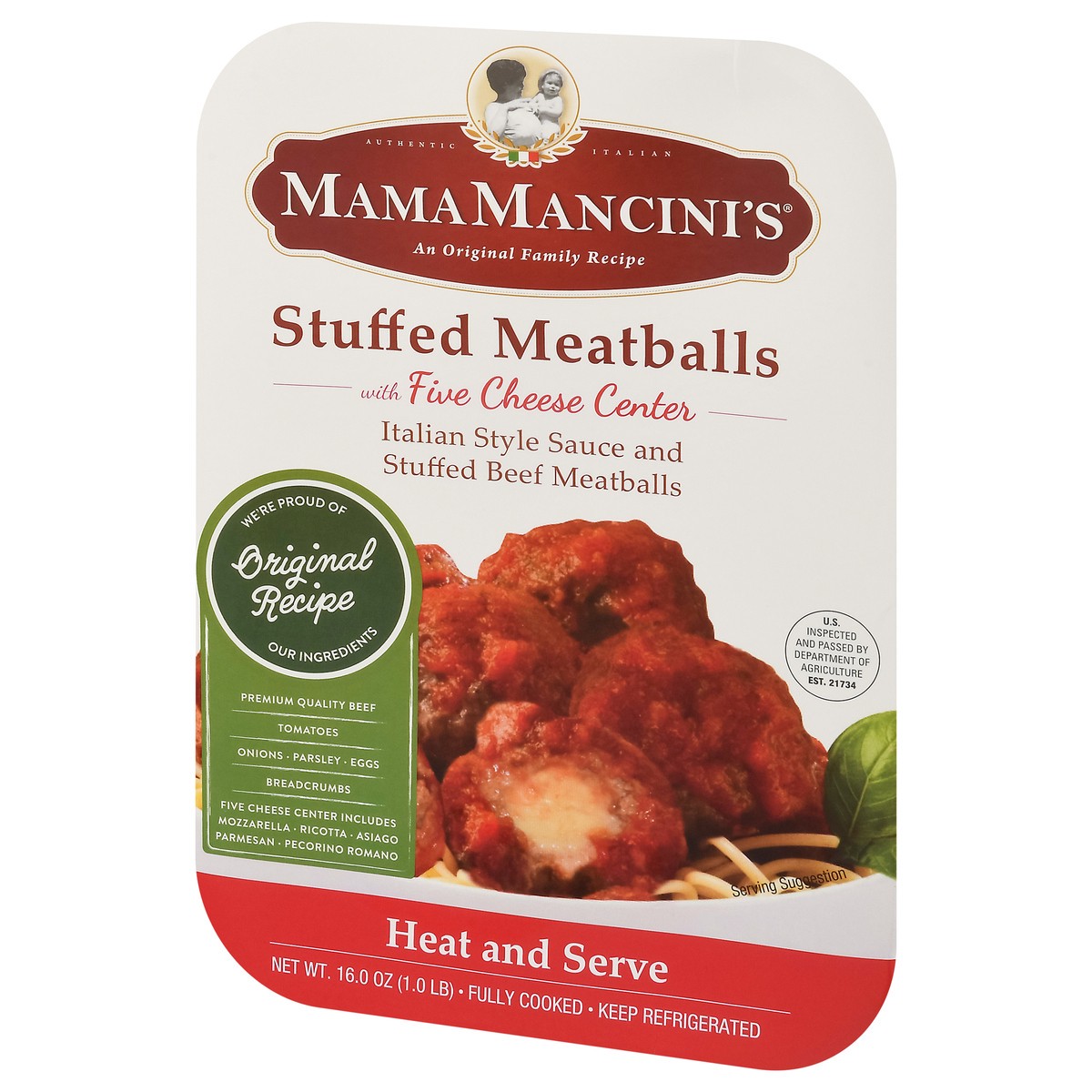 slide 6 of 12, MamaMancini's Stuffed Meatballs with Five Cheese Center 16.0 oz, 16 oz