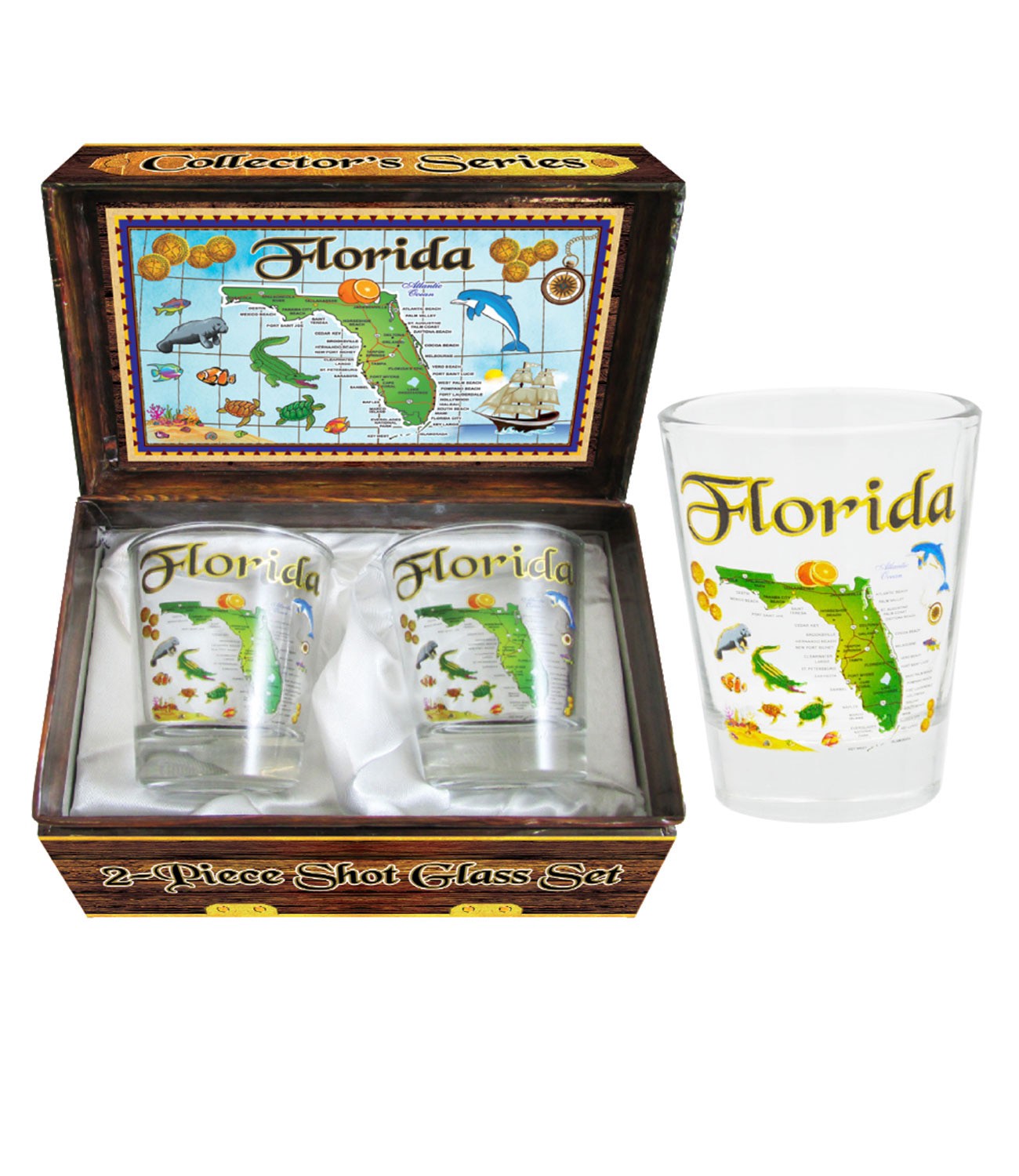 slide 1 of 1, M Souvenir Florida 2pc shot set, 1 ct