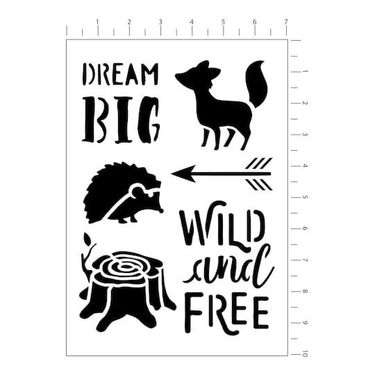 slide 1 of 3, Woodland Stencils, 7" X 10" By Craft Smart, 7 in x 10 in