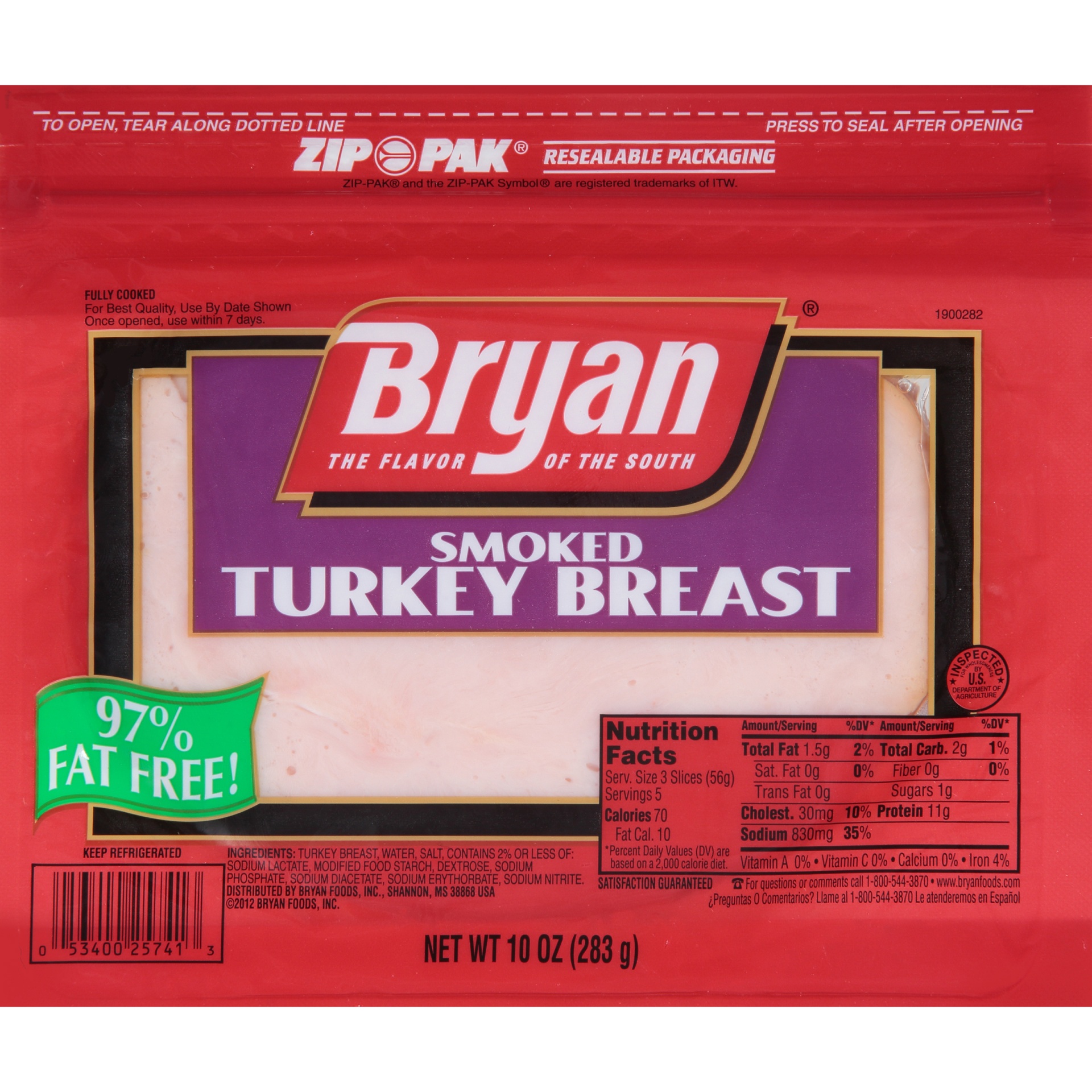 slide 1 of 4, Bryan Smoked Turkey Breast, 10 oz