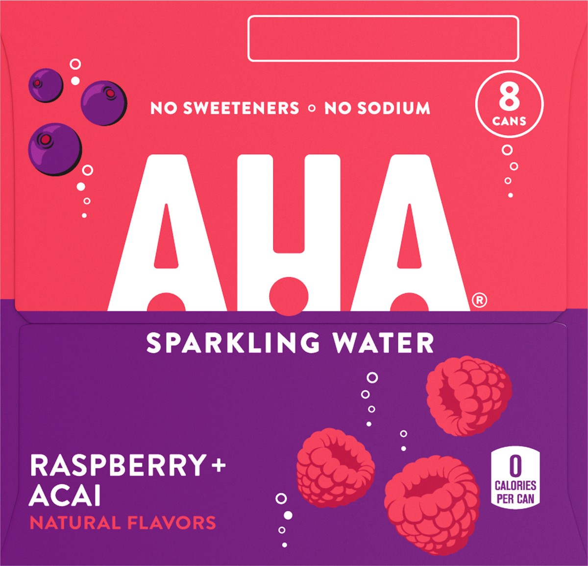 slide 7 of 9, AHA Raspberry Acai Cans- 8 ct, 8 ct; 12 fl oz