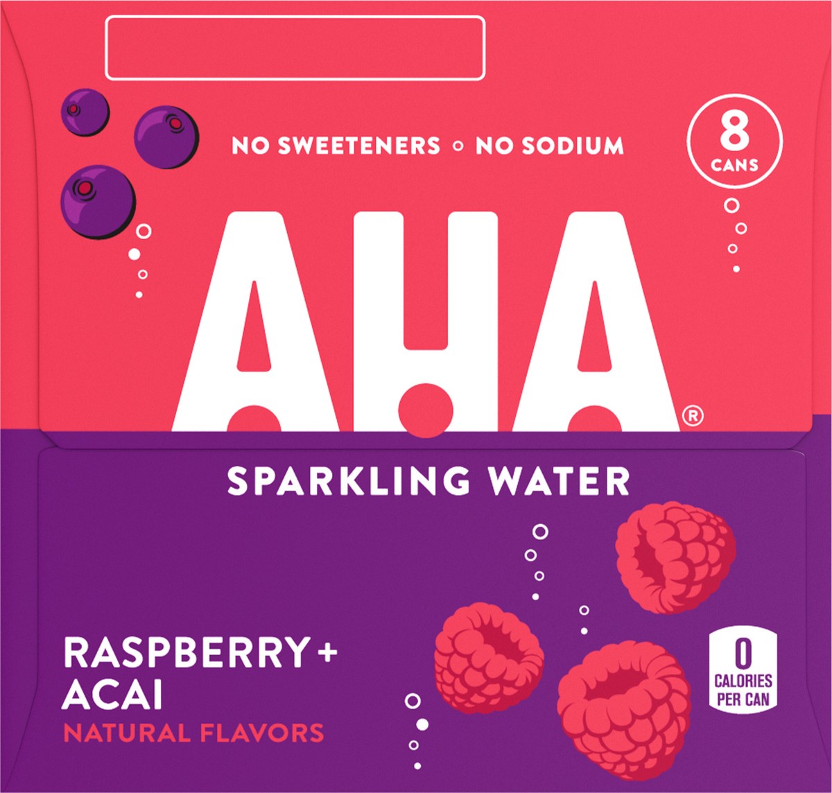 slide 8 of 9, AHA Raspberry Acai Cans- 8 ct, 8 ct; 12 fl oz