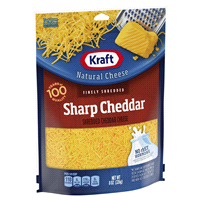 slide 7 of 29, Kraft Sharp Cheddar Finely Shredded Cheese, 8 oz Bag, 8 oz