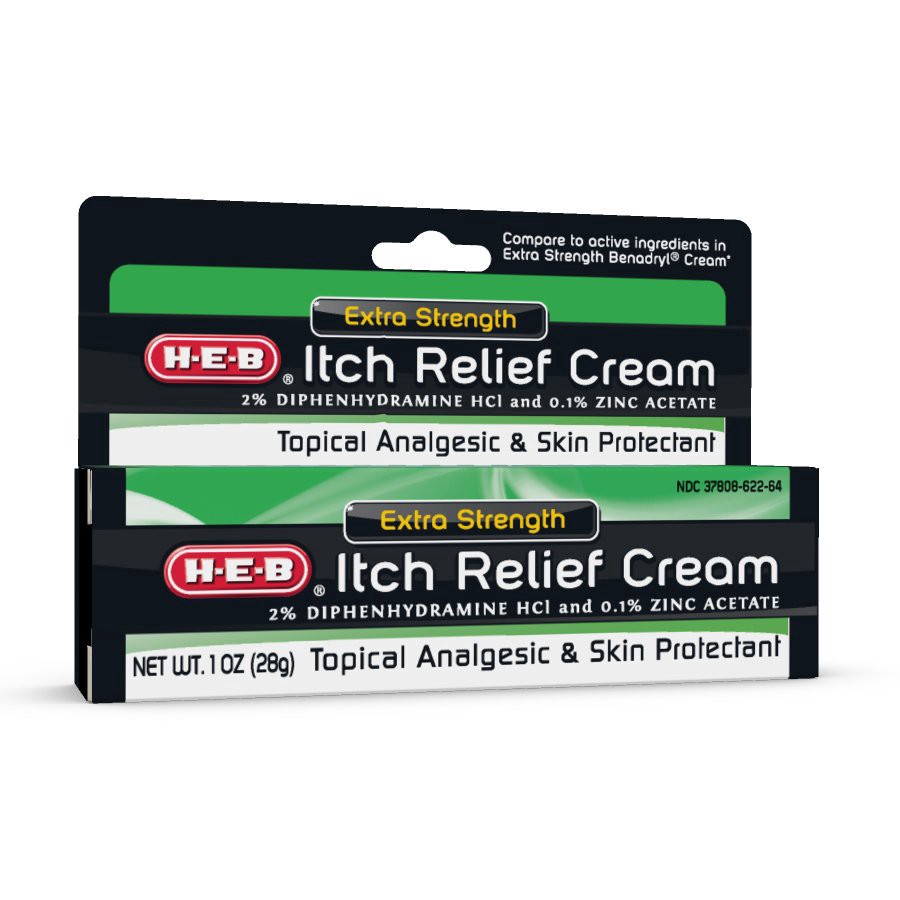 slide 1 of 1, H-E-B Extra Strength Itch Relief Cream, 1 oz