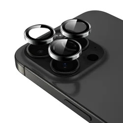 Raptic iPhone Lens Protector Clear/Black for iPhone 15 Pro/iPhone 15 Pro Max