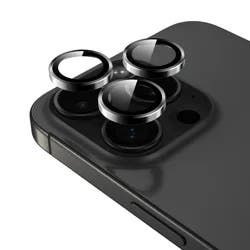 Raptic iPhone Lens Protector Clear/Black for iPhone 15 Pro/iPhone 15 Pro Max