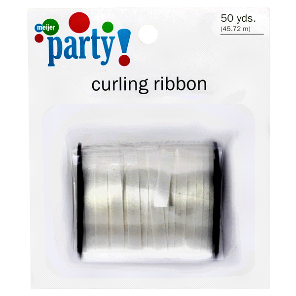 slide 1 of 1, Meijer Curling Ribbon, White, 50 yd, 1 ct