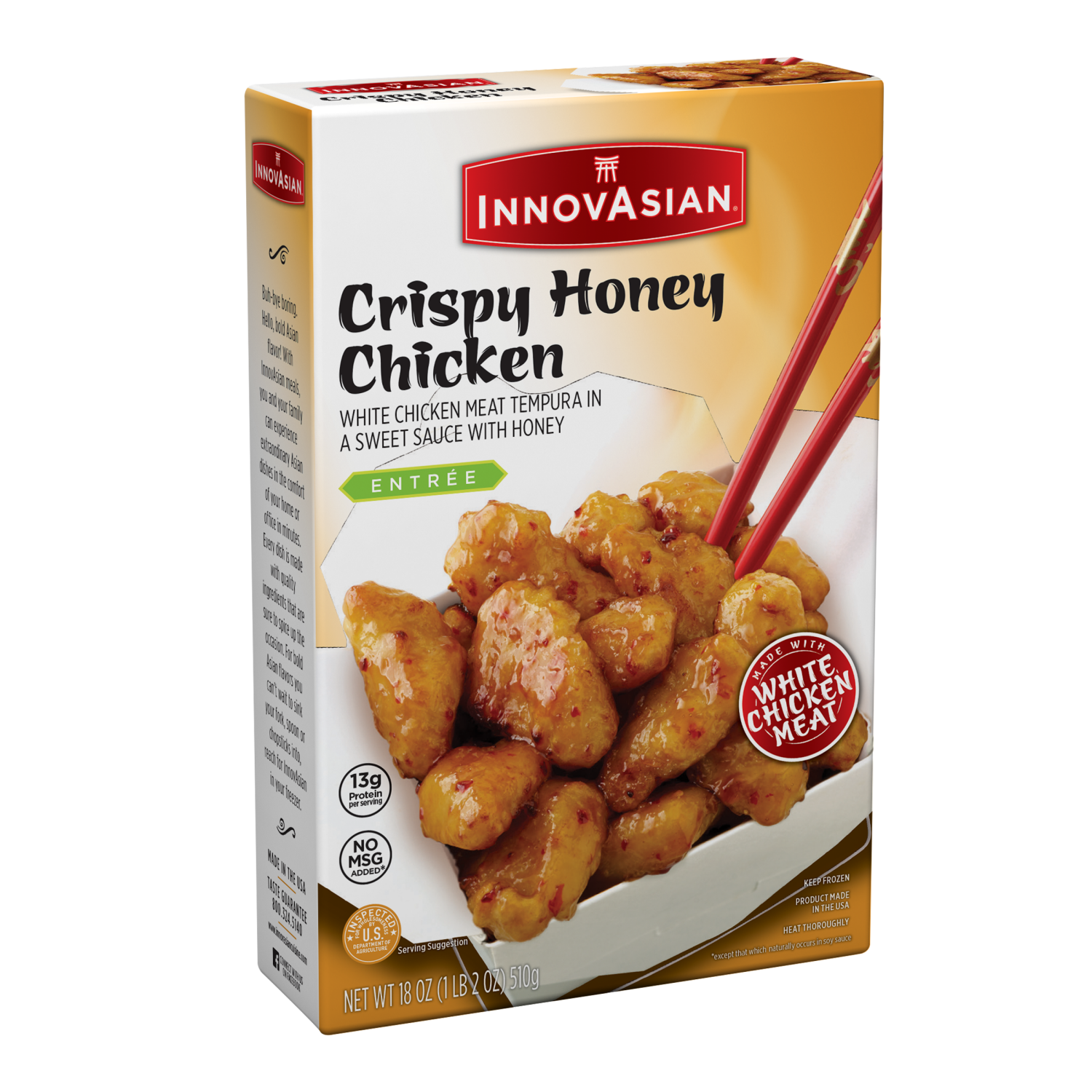 slide 5 of 6, InnovAsian Crispy Honey Chicken (Frozen), 18 oz