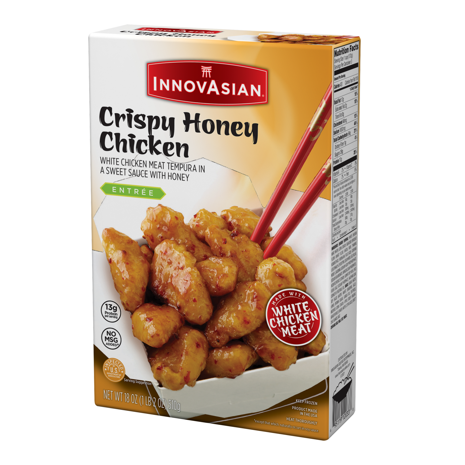 slide 6 of 6, InnovAsian Crispy Honey Chicken (Frozen), 18 oz