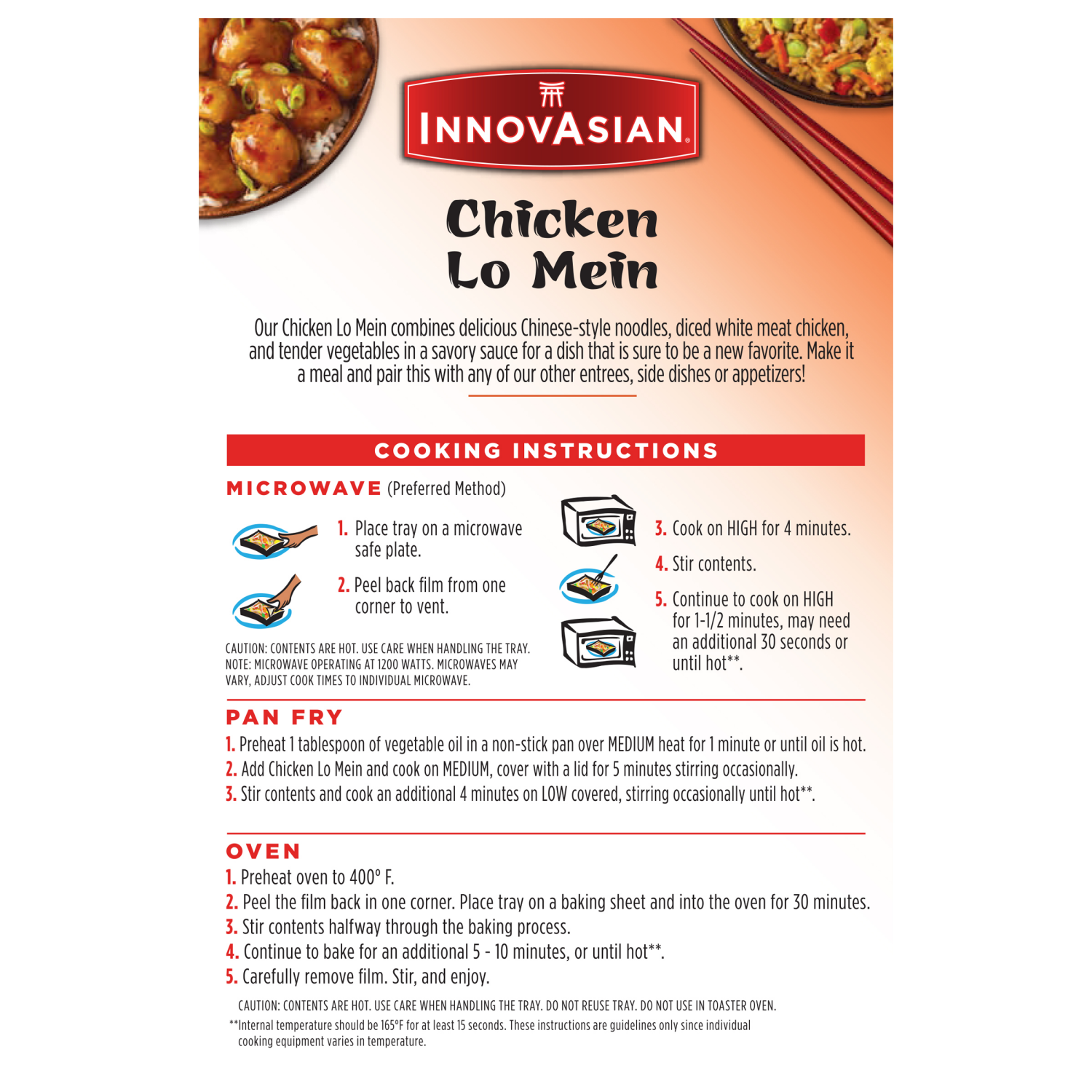 slide 2 of 6, InnovAsian Chicken Lo Mein (Frozen), 16 oz