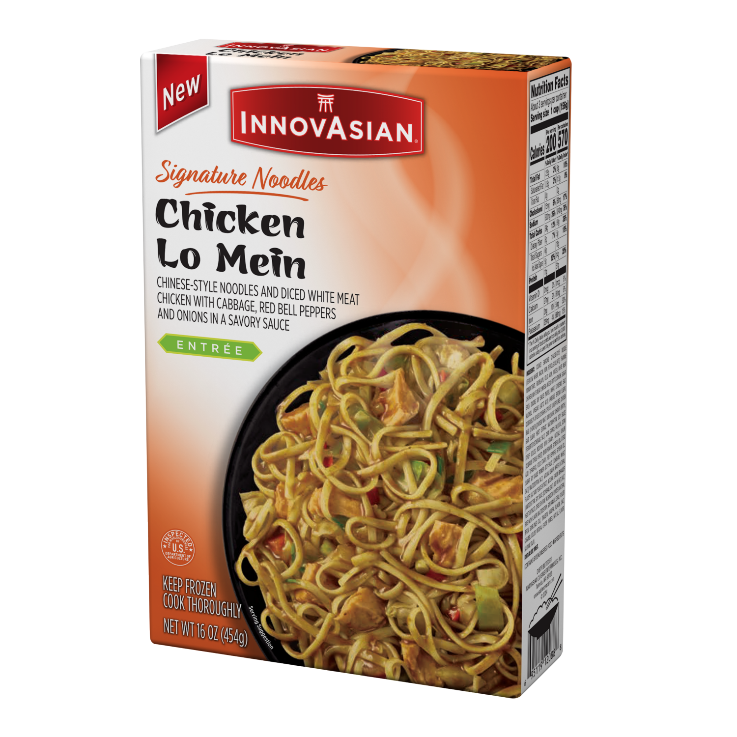 slide 6 of 6, InnovAsian Chicken Lo Mein (Frozen), 16 oz