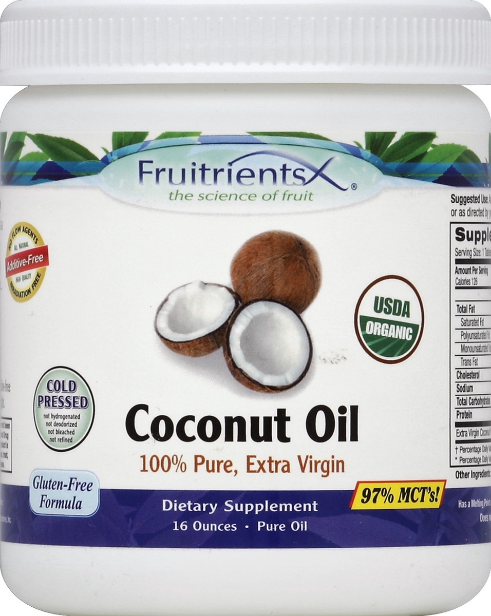 slide 2 of 2, Fruitrients Coconut Oil 16 oz, 16 oz