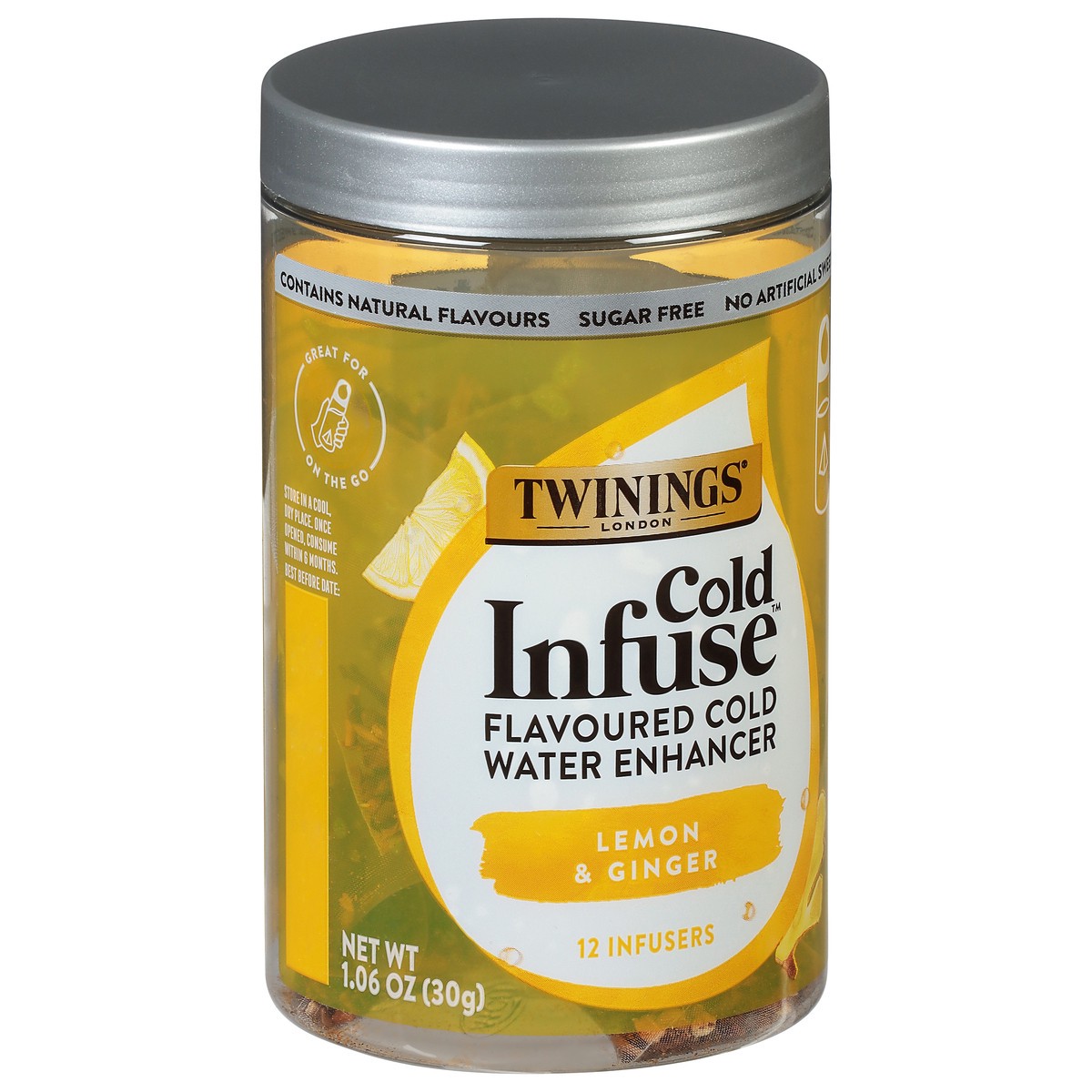 slide 7 of 9, Twinings Cold Infuse Lemon & Ginger Flavoured Cold Water Enhancer 12 ea, 12 ct