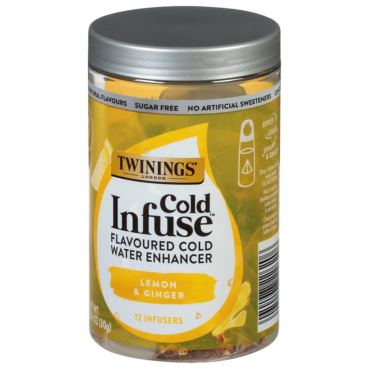 slide 6 of 9, Twinings Cold Infuse Lemon & Ginger Flavoured Cold Water Enhancer 12 ea, 12 ct