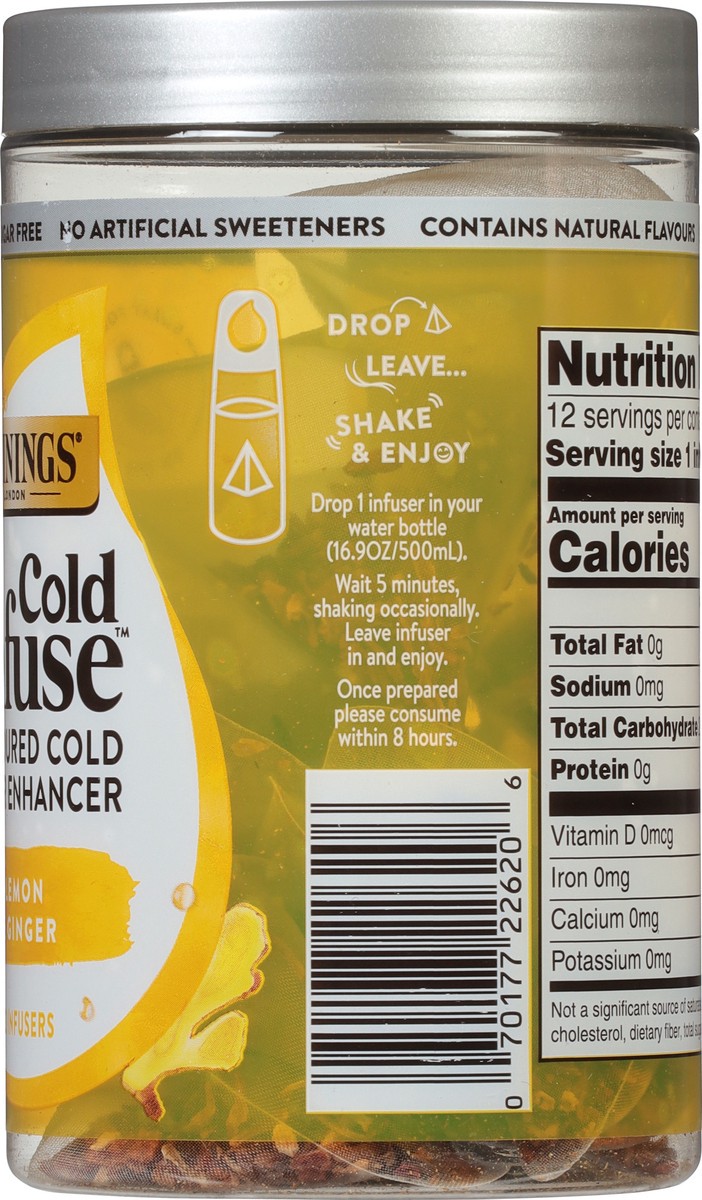 slide 9 of 9, Twinings Cold Infuse Lemon & Ginger Flavoured Cold Water Enhancer 12 ea, 12 ct