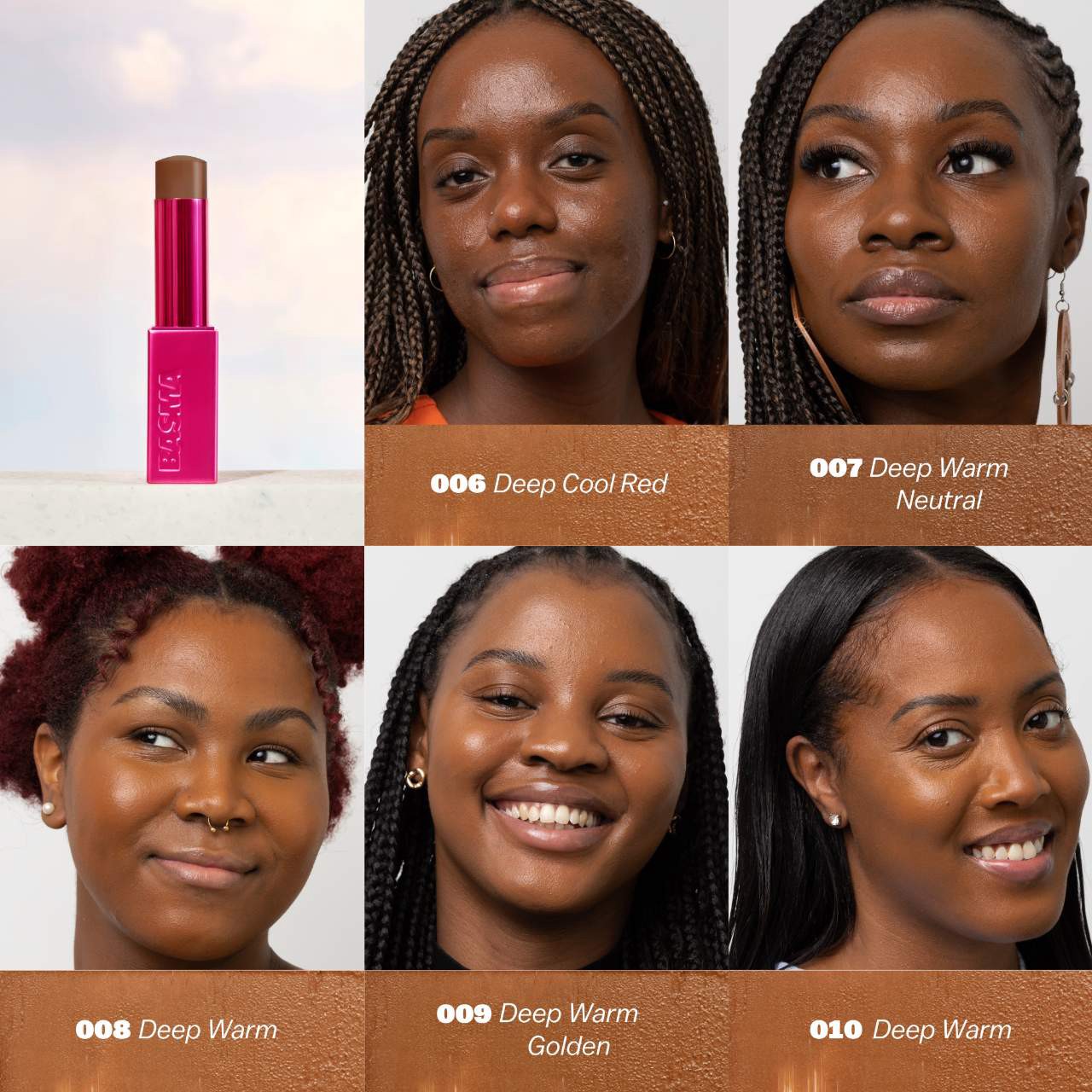 slide 3 of 7, BASMA The Foundation Stick for Hydrating, Buildable Coverage and Natural Finish 9, 0.22 oz / 6.3 gram