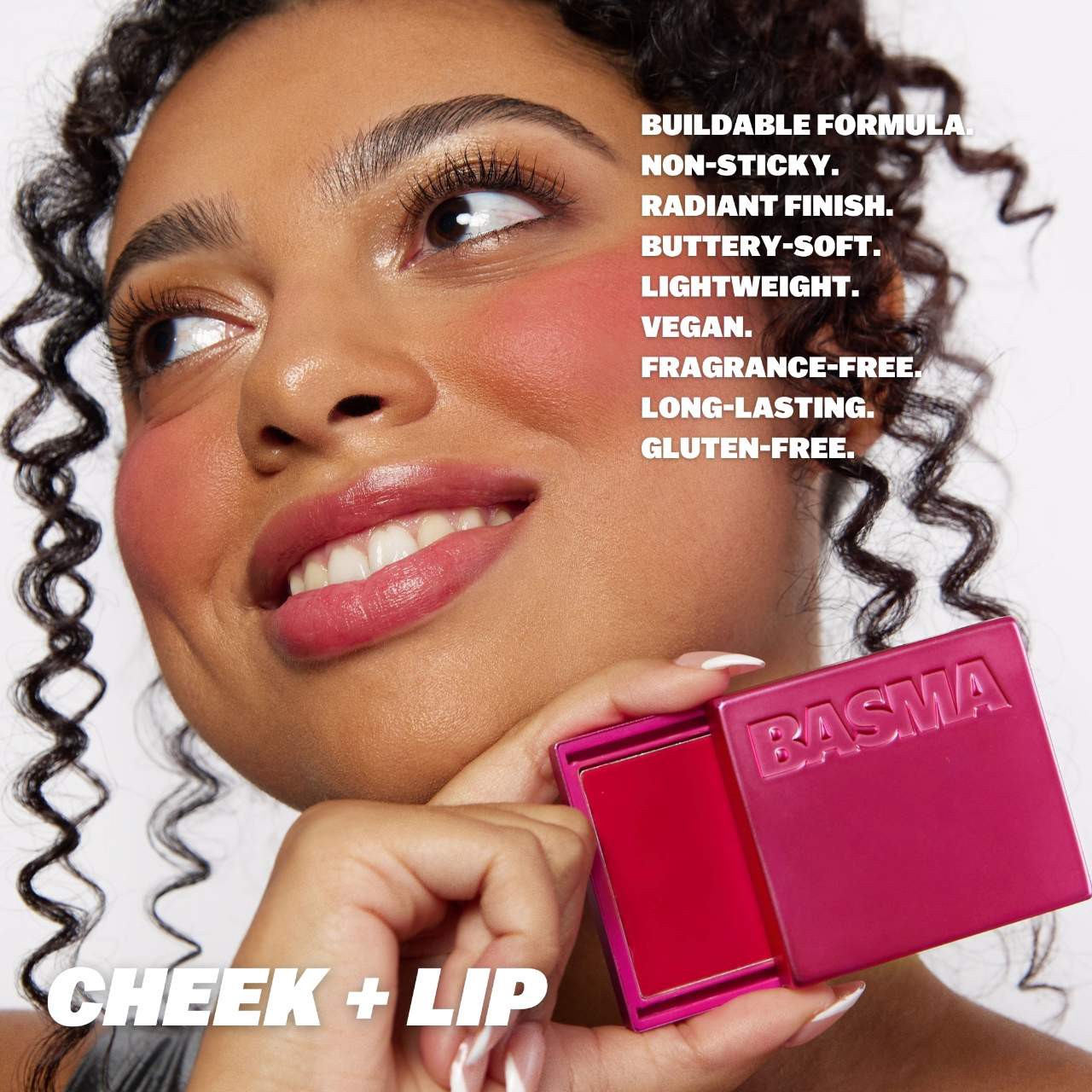 slide 7 of 8, BASMA The Cream Blush Bubble Gum Pink, 0.15 oz / 4.3 ml