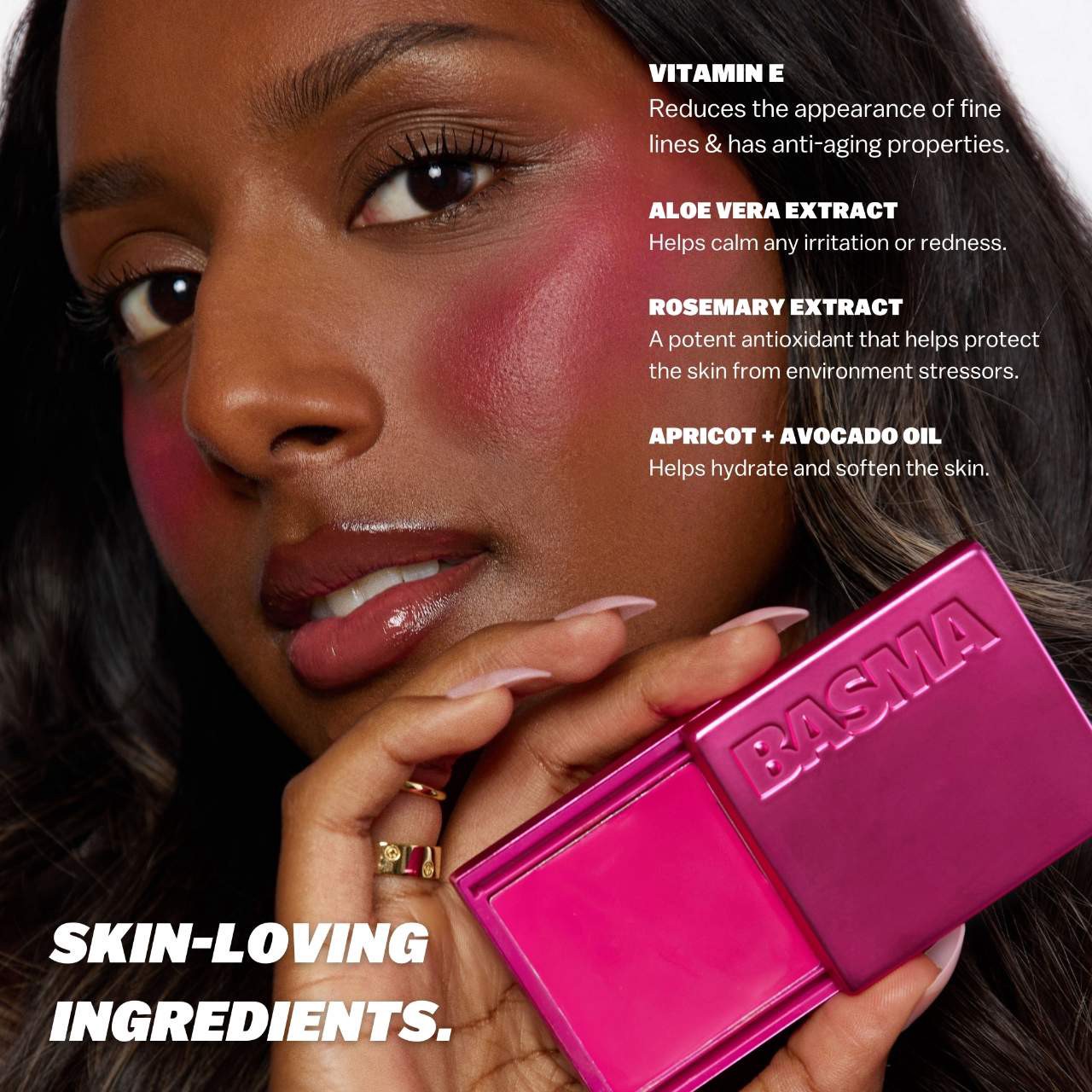 slide 8 of 8, BASMA The Cream Blush Bubble Gum Pink, 0.15 oz / 4.3 ml