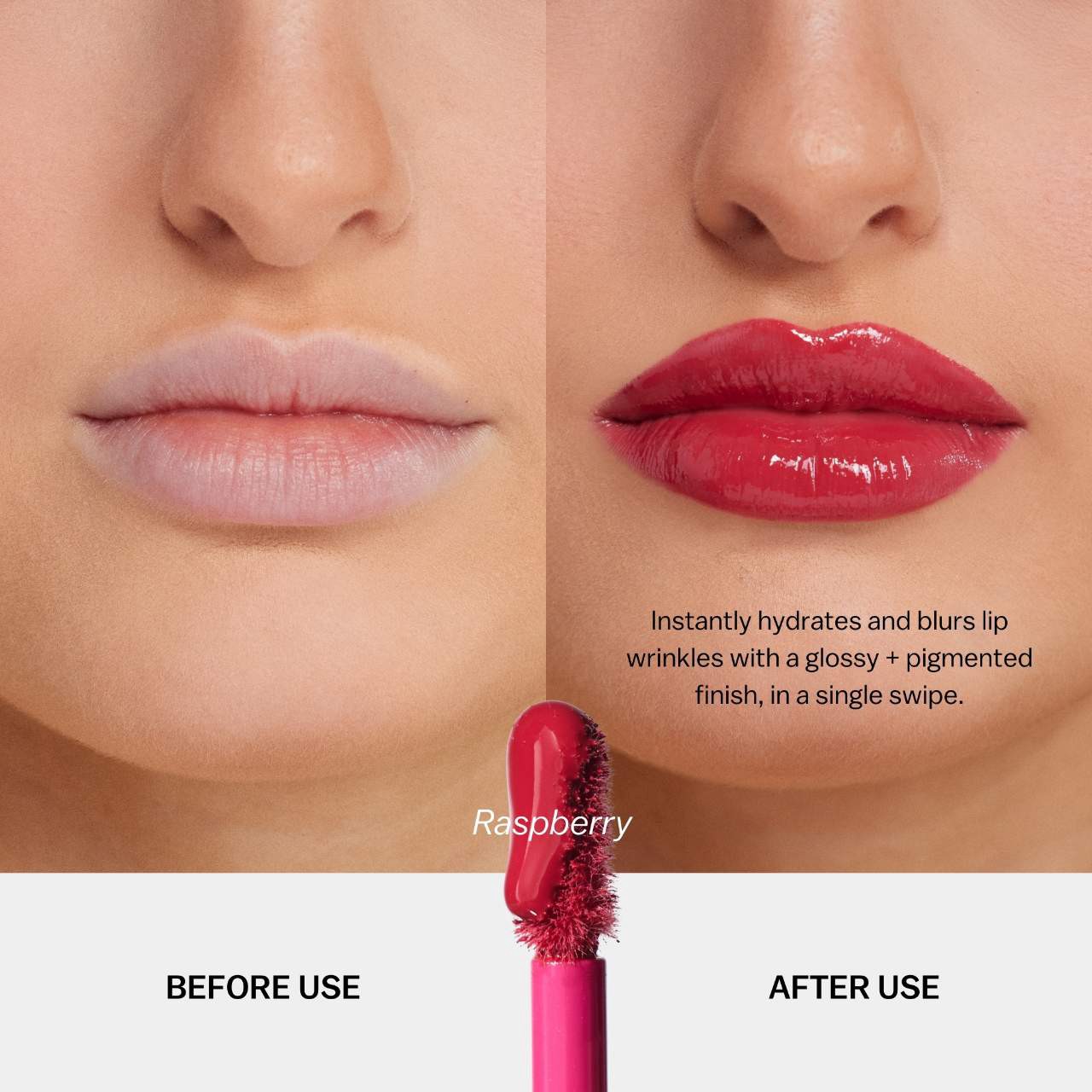 slide 6 of 11, BASMA The High-Pigment Blurring Gloss Balm Raspberry, 0.18 oz / 5.5 ml