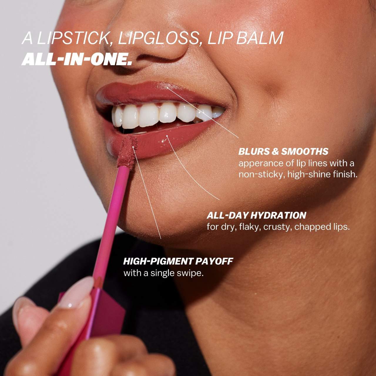 slide 10 of 11, BASMA The High-Pigment Blurring Gloss Balm Nude, 0.18 oz / 5.5 ml