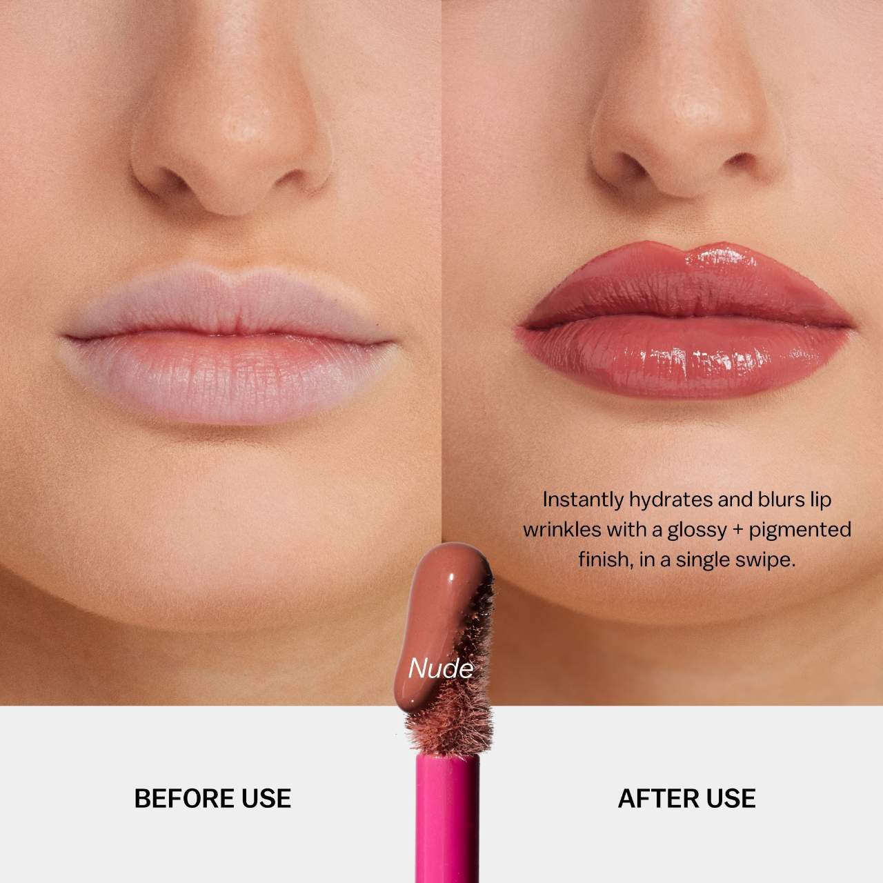 slide 8 of 11, BASMA The High-Pigment Blurring Gloss Balm Nude, 0.18 oz / 5.5 ml