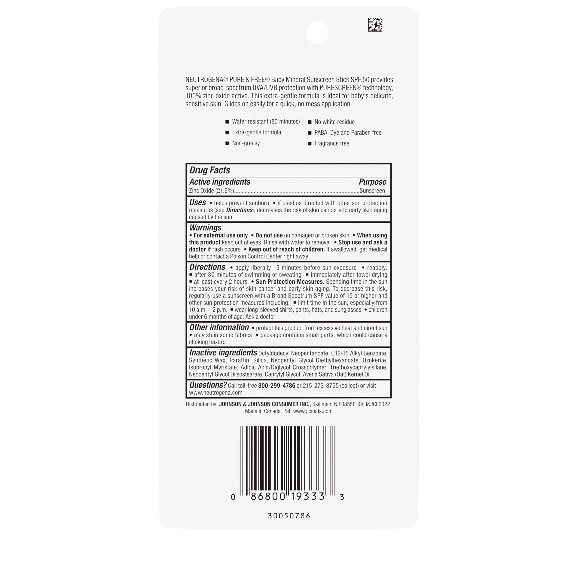 slide 3 of 6, Neutrogena Pure & Free Baby SPF 50 Sunscreen Stick 0.47 oz, 0.47 oz