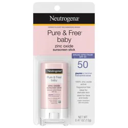 Neutrogena Pure & Free Baby Mineral Sunscreen Stick, SPF 50, 0.47 oz