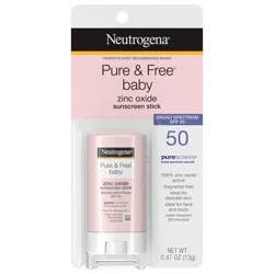 Neutrogena Pure & Free Baby Mineral Sunscreen Stick, SPF 50, 0.47 oz