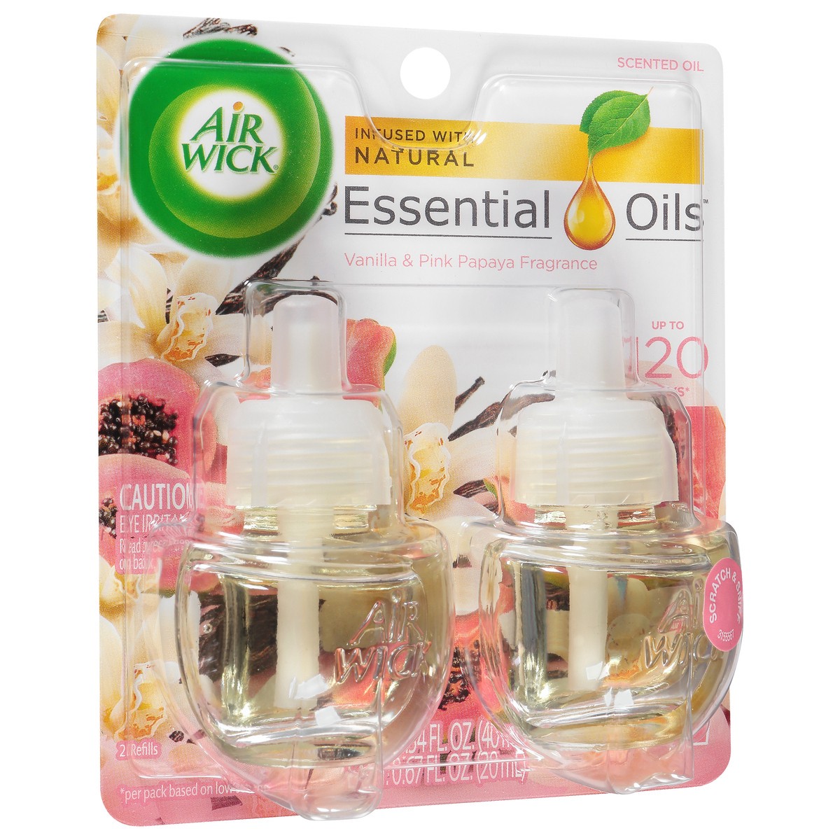 slide 2 of 9, Air Wick Vanilla & Pink Papaya Fragrance Essential Oils Refill, 20 ml