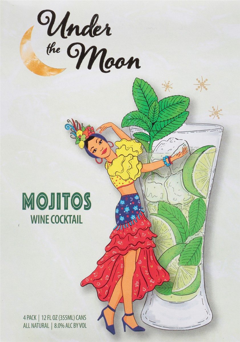 slide 4 of 11, Under the Moon Mojitos Wine Cocktail 4 - 12 fl oz Cans, 4 ct
