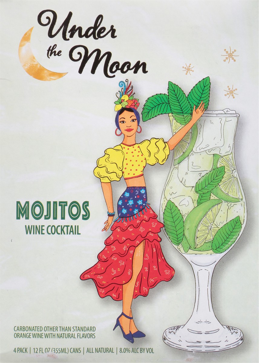 slide 5 of 11, Under the Moon Mojitos Wine Cocktail 4 - 12 fl oz Cans, 4 ct