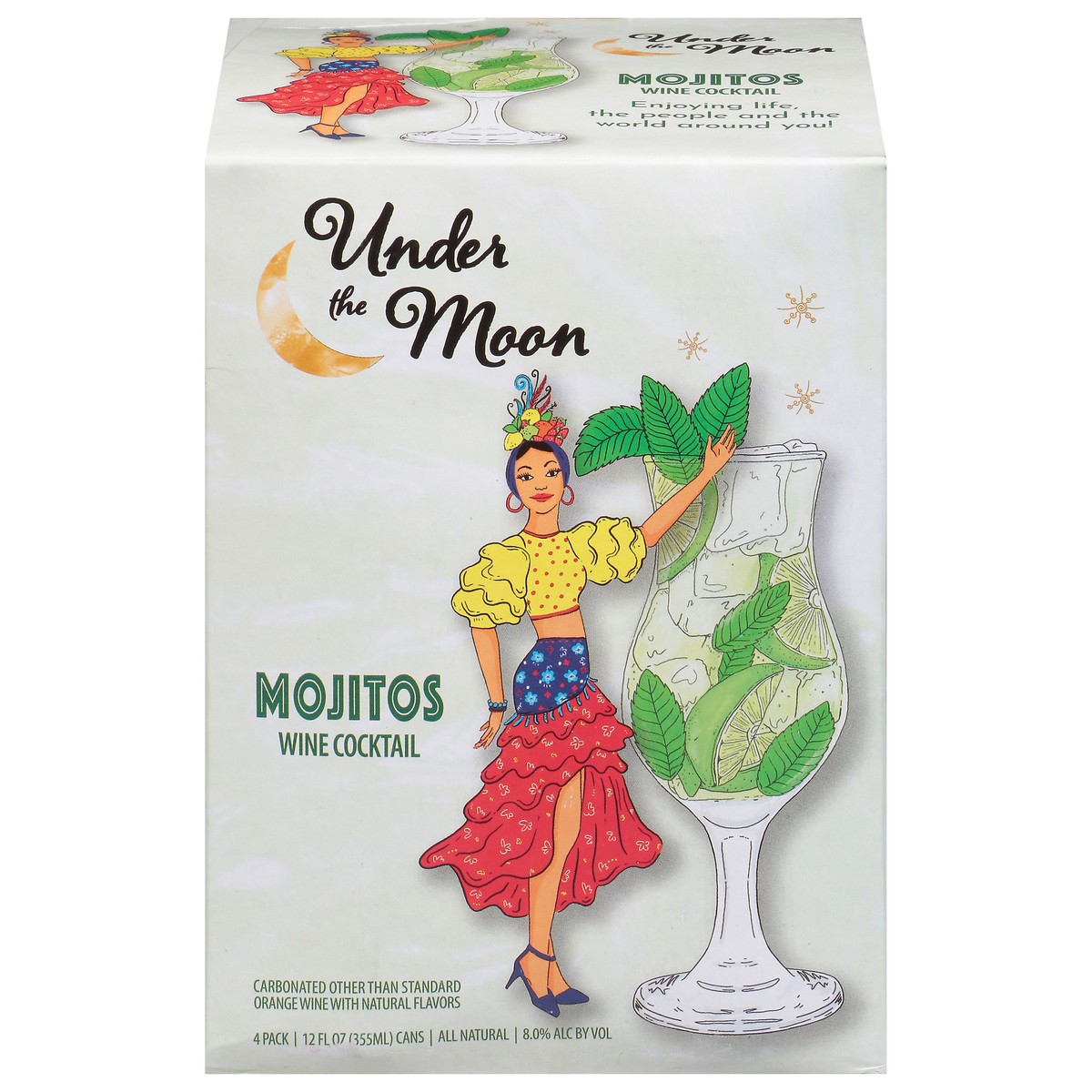 slide 11 of 11, Under the Moon Mojitos Wine Cocktail 4 - 12 fl oz Cans, 4 ct
