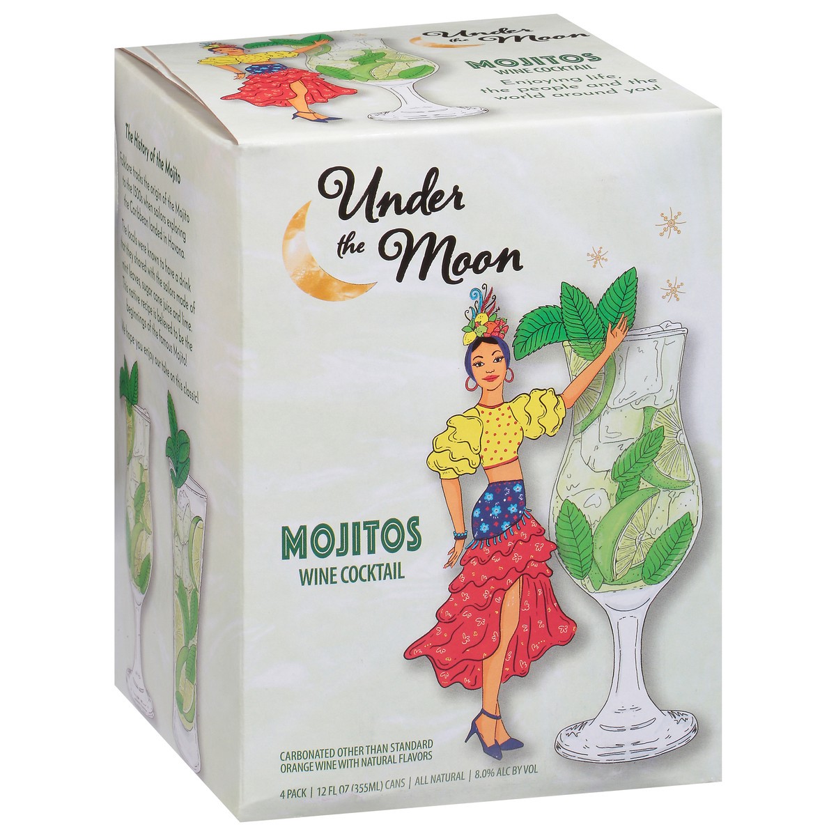 slide 9 of 11, Under the Moon Mojitos Wine Cocktail 4 - 12 fl oz Cans, 4 ct