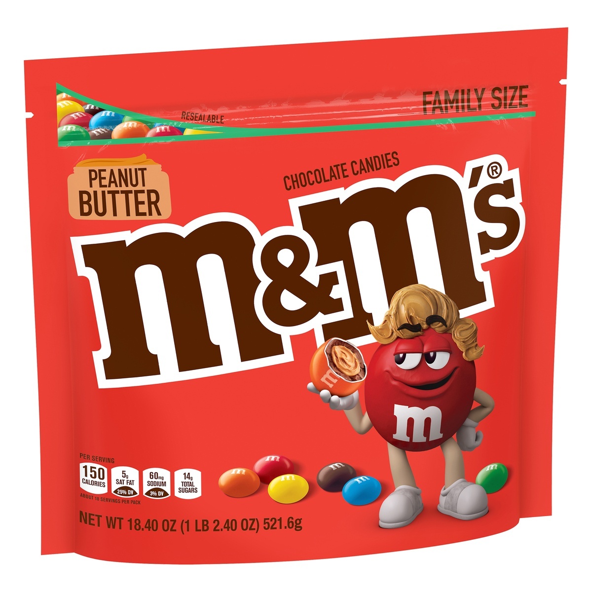 slide 2 of 9, M&M's Peanut Butter Chocolate Candies, 18.4 oz