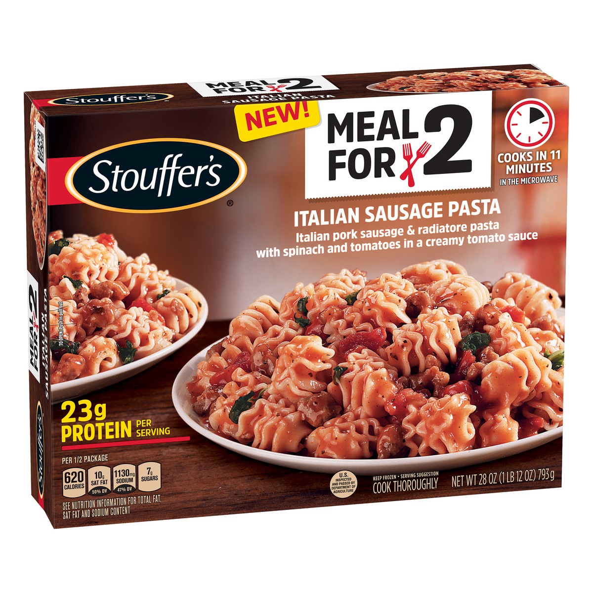 slide 2 of 10, Stouffer's Meal For 2 Italian Sausage Pasta, 28 oz