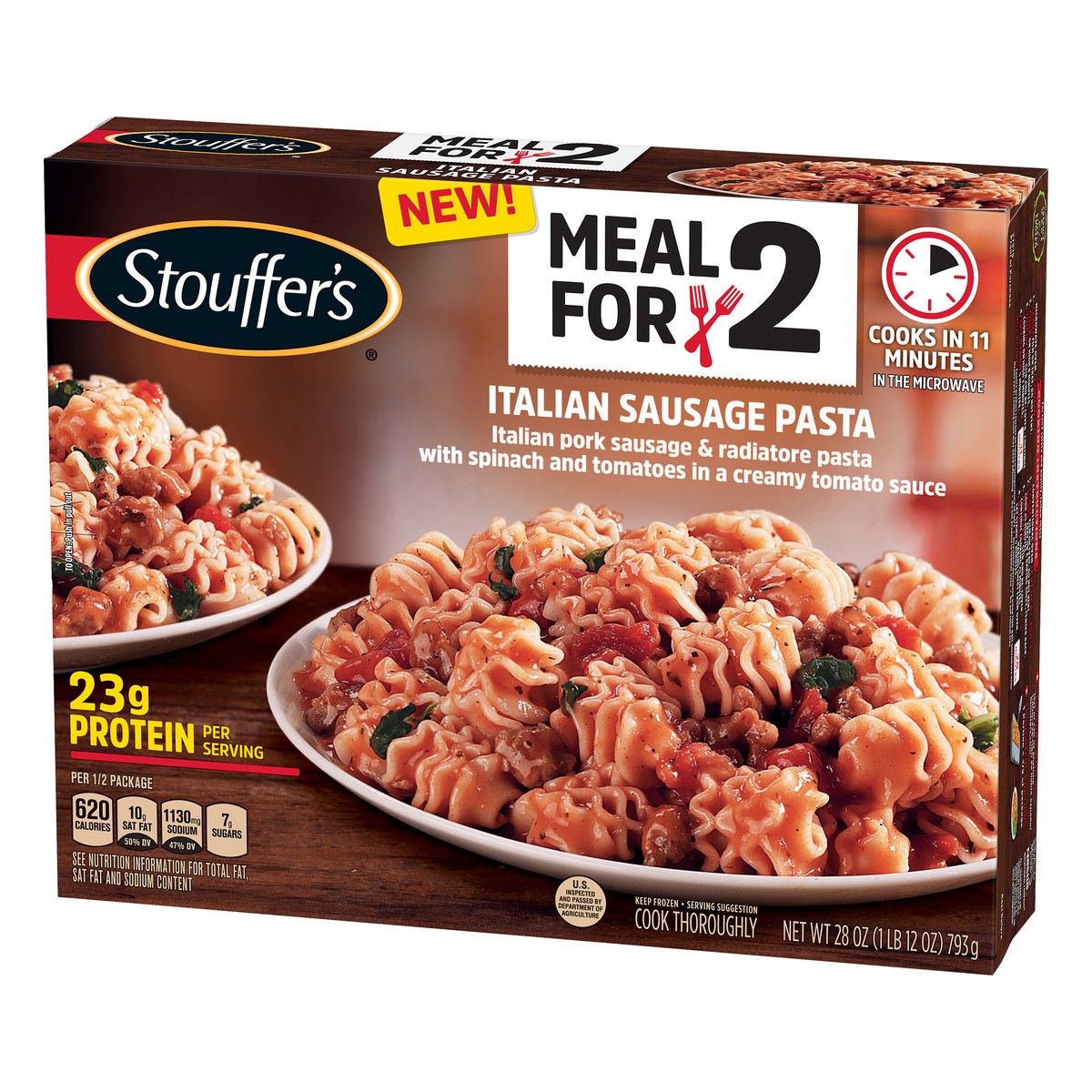 slide 3 of 10, Stouffer's Meal For 2 Italian Sausage Pasta, 28 oz