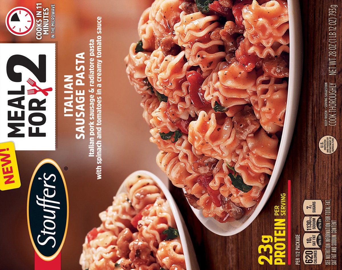 slide 10 of 10, Stouffer's Meal For 2 Italian Sausage Pasta, 28 oz