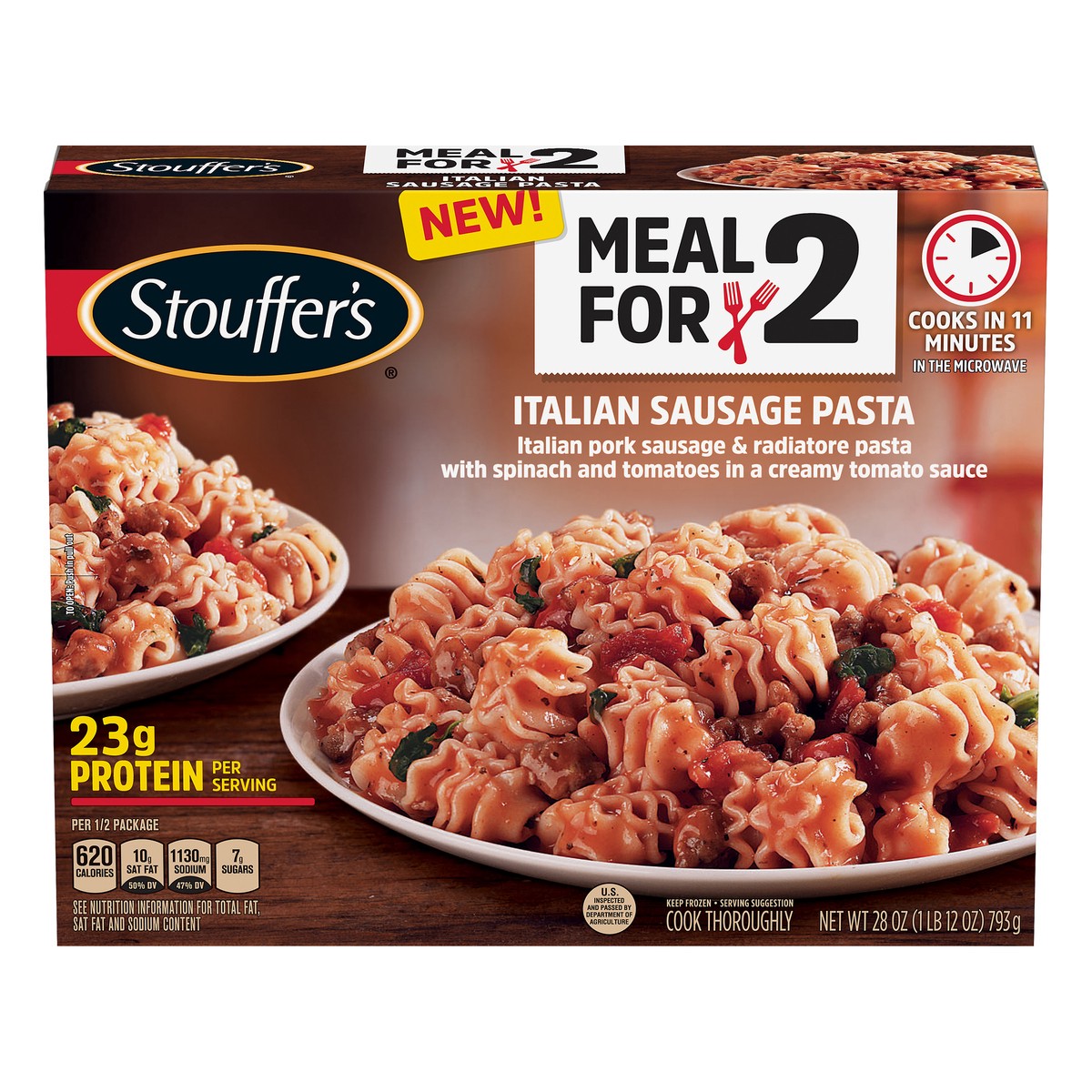 slide 1 of 10, Stouffer's Meal For 2 Italian Sausage Pasta, 28 oz