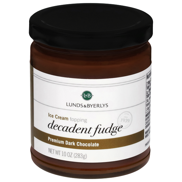 slide 1 of 1, L&B Lunds & Byerlys L&B Decadent Fudge Ice Cream Topping, 10 oz