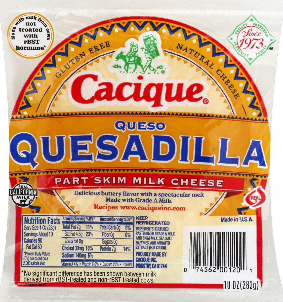 slide 3 of 6, Cacique Part Skim Milk Queso Quesadilla Cheese 10 oz, 10 oz