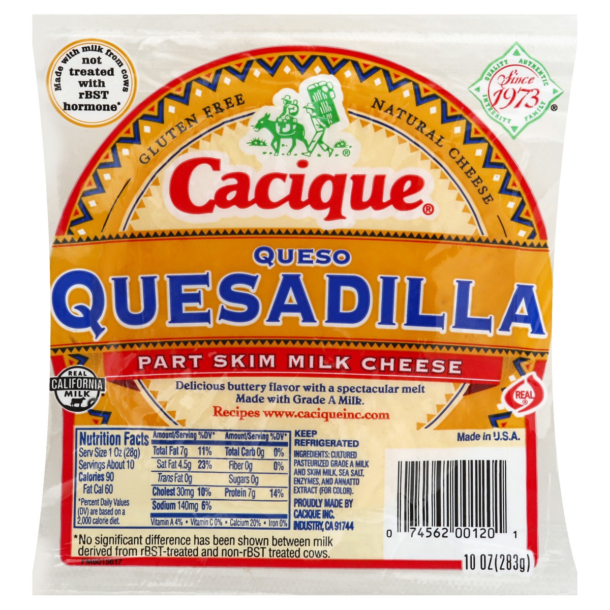 slide 6 of 6, Cacique Part Skim Milk Queso Quesadilla Cheese 10 oz, 10 oz