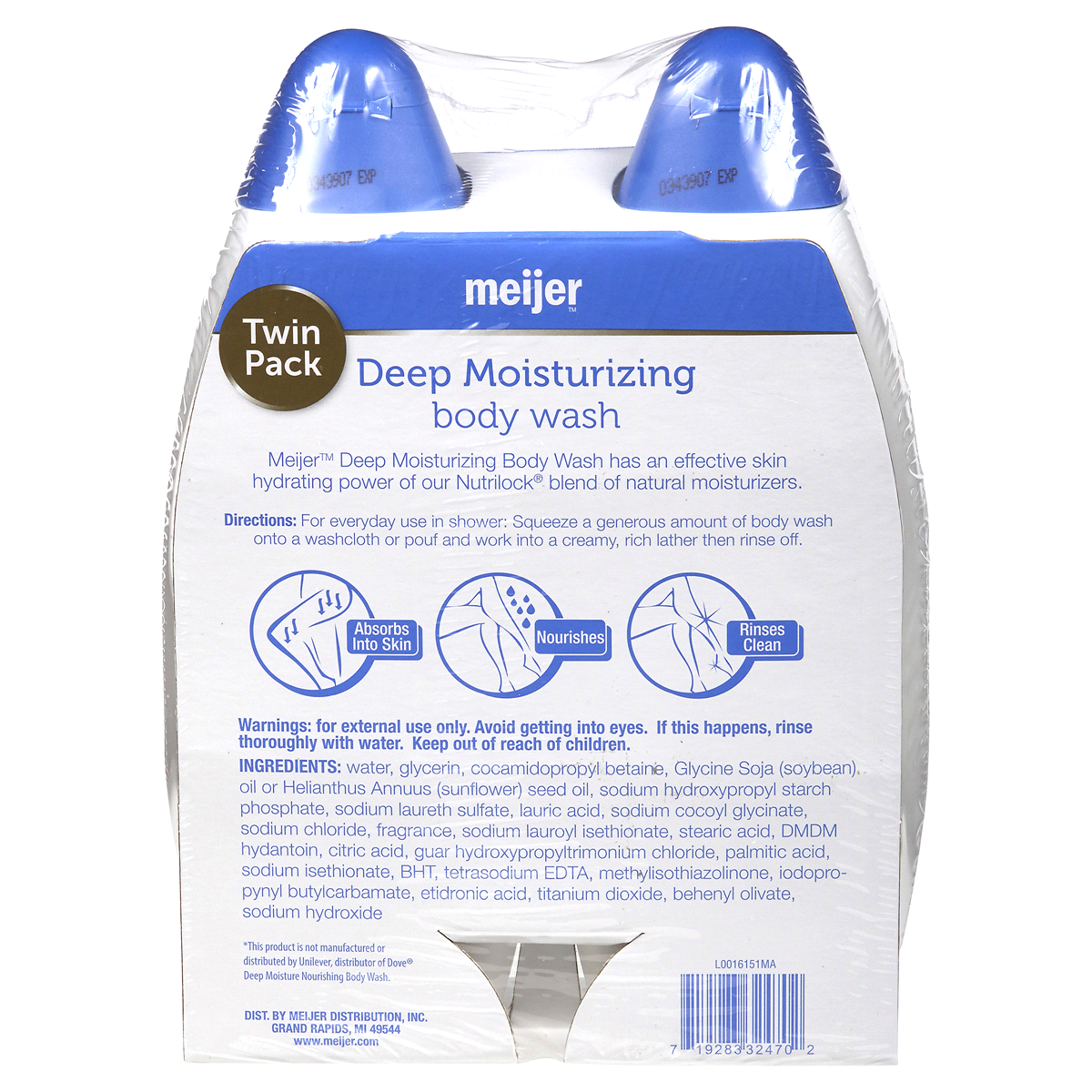 slide 2 of 2, Meijer Deep Moisturizing Body Wash, 24 oz, 2 ct