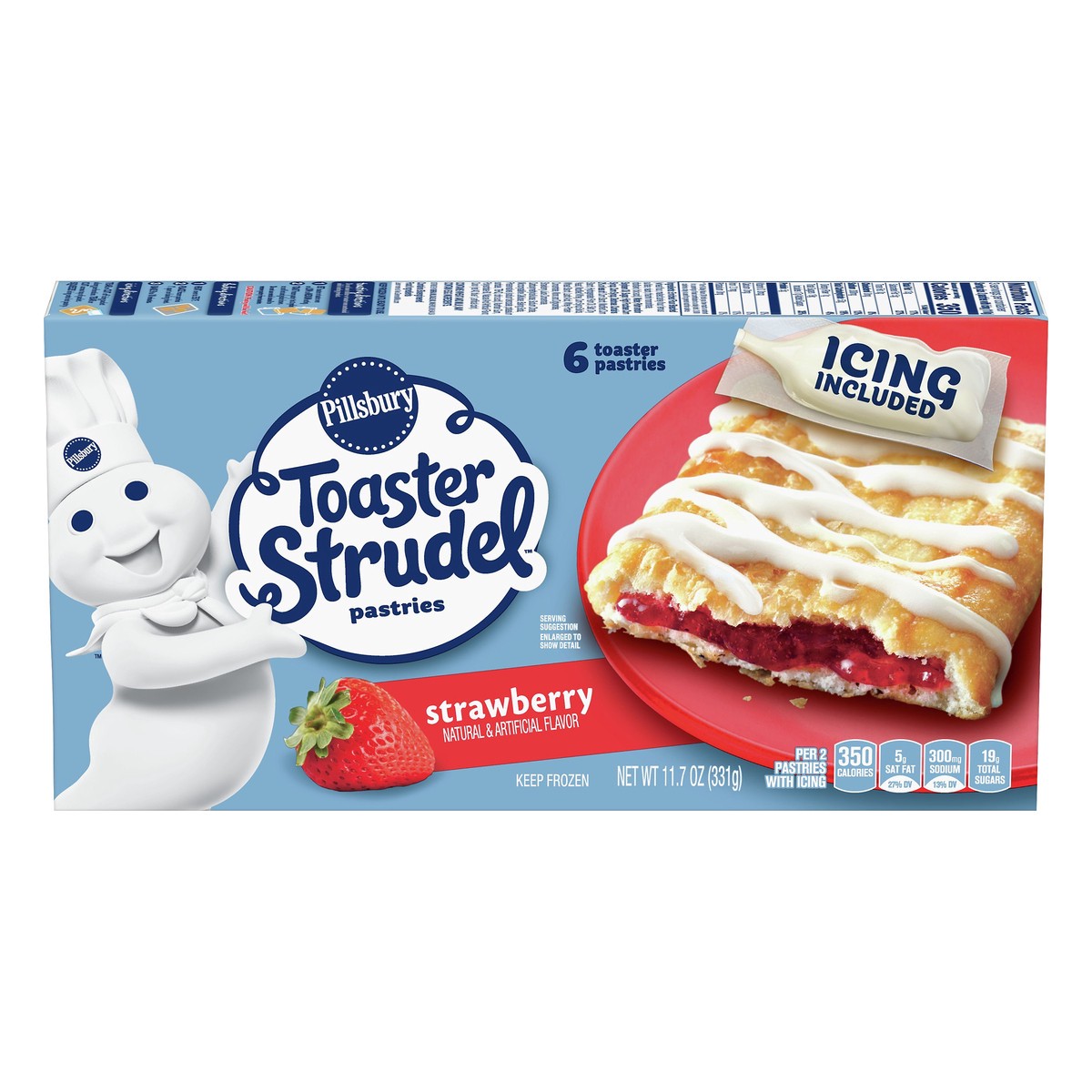 slide 1 of 1, Pillsbury Strawberry Frozen Toaster Strudel - 6ct/11.5oz, 6 ct
