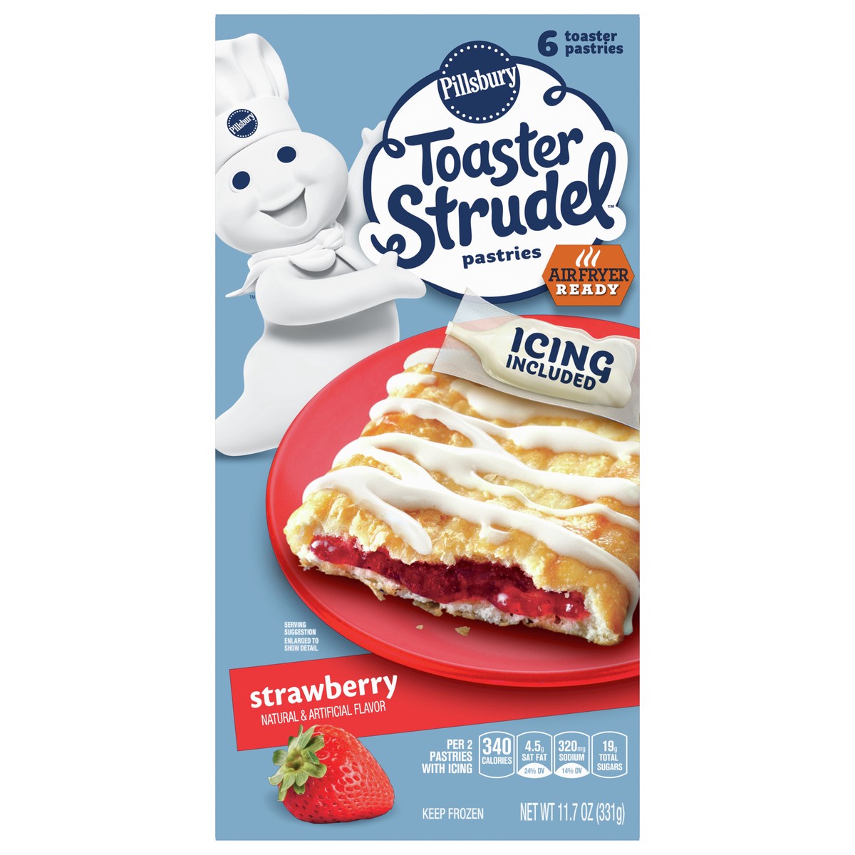 slide 1 of 1, Toaster Strudel Pastries, Strawberry, 6 ct, 11.7 oz, 6 ct