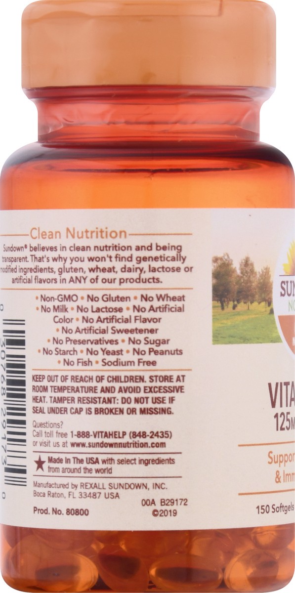 slide 3 of 9, Sundown Non-GMO 125 mcg Softgels Vitamin D3 150 ea, 150 ct